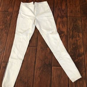 Bcbg faux leather ankle zipper pants